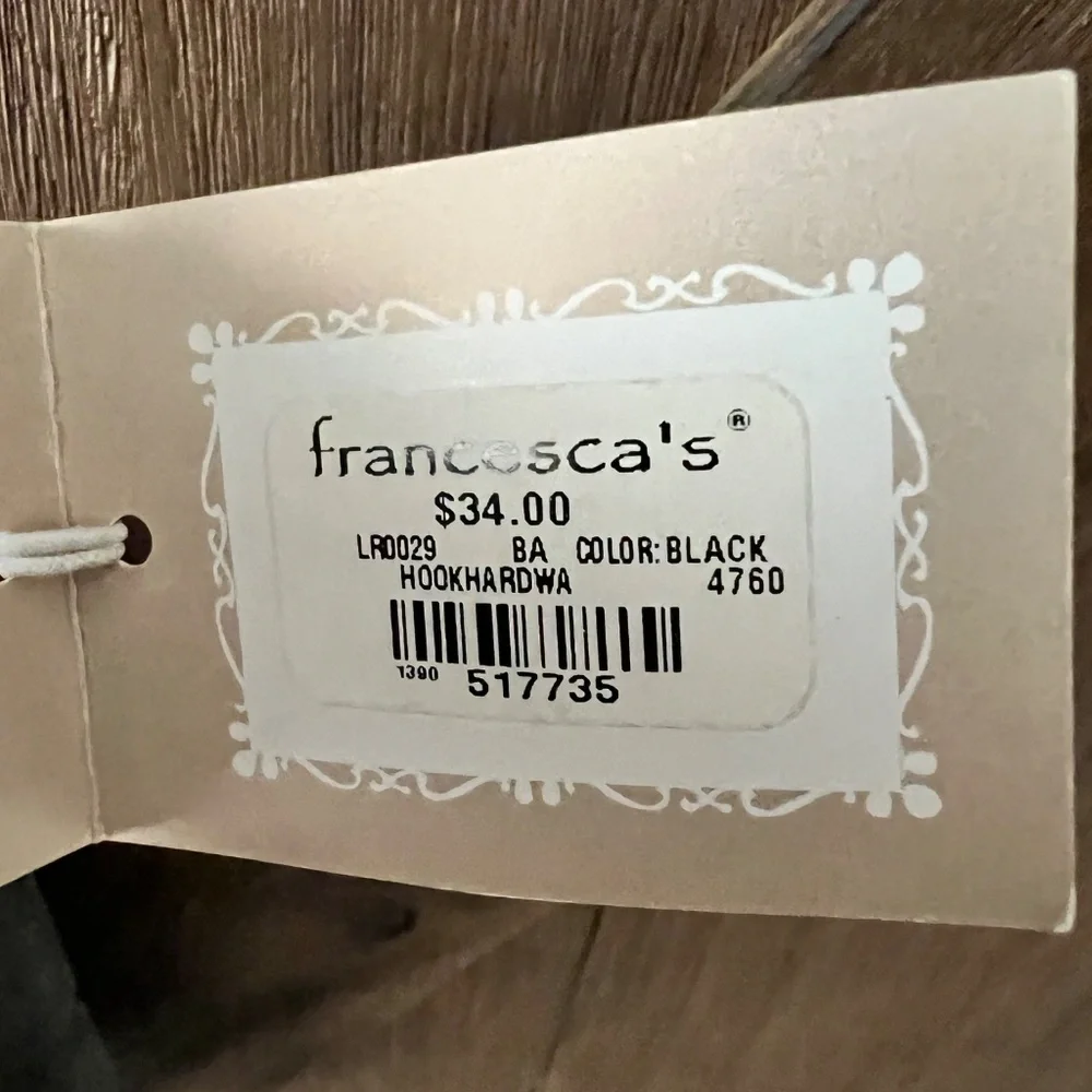 Francesca's Gold Hookhardware Grey/Black Over the Shoulder Crossbody Purse NWT - Picture 6 of 8